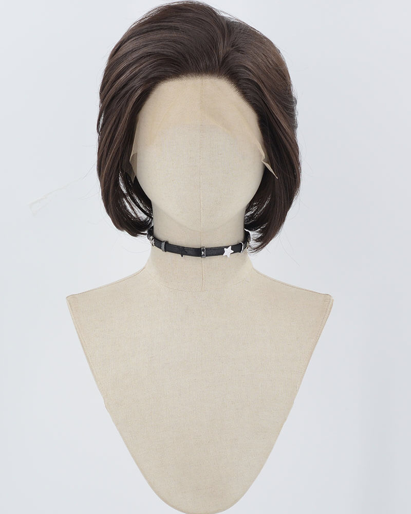 Brown Short Synthetic Lace Front Men's Wig MW004