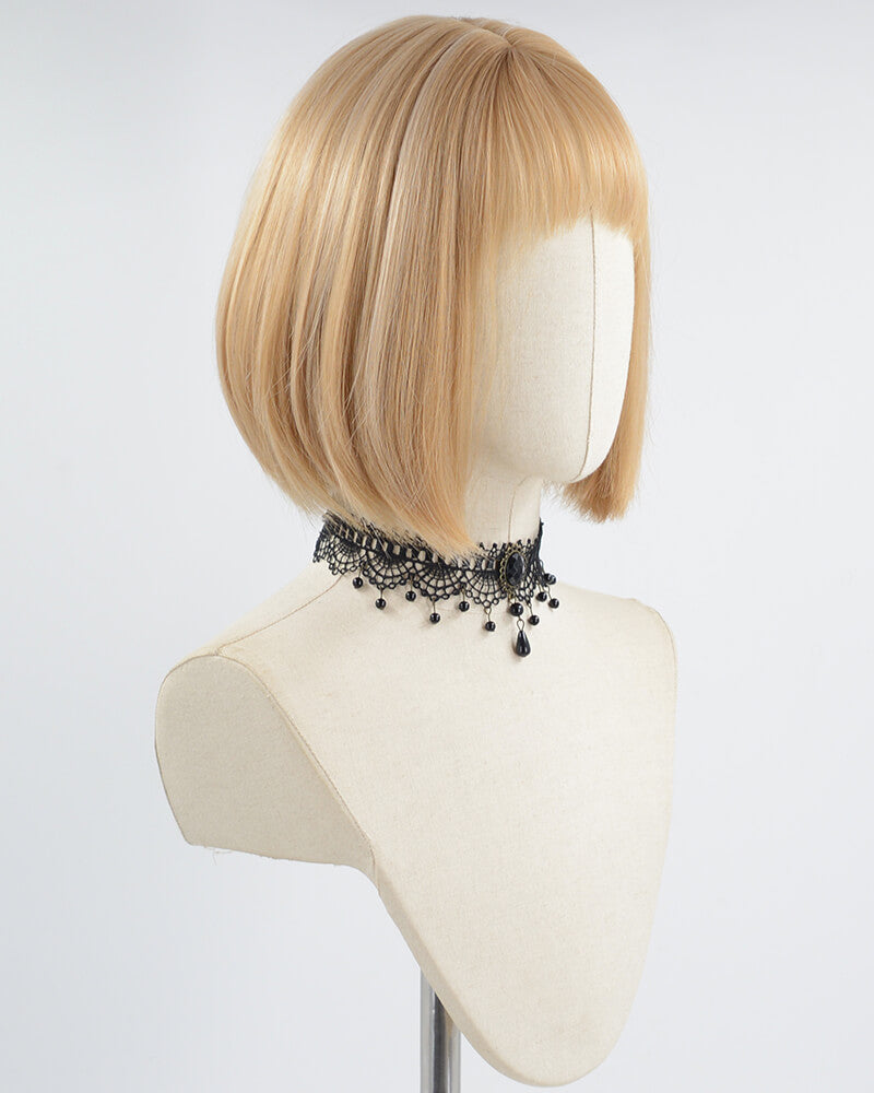 Blonde Brown Short Bob Synthetic Wig HW430