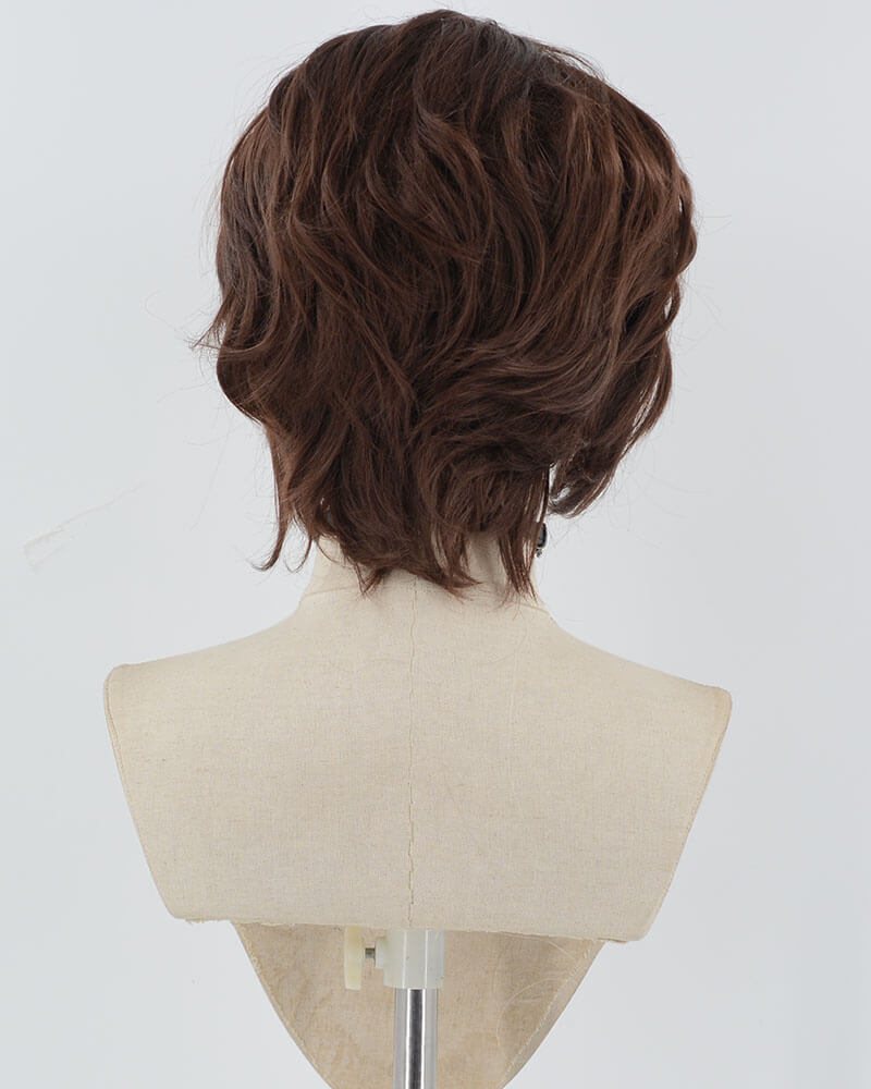 Brown Short Synthetic Lace Front Men's Wig MW027