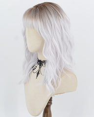 Brown Ombre Silver Curly Synthetic Wig HW859