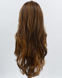 Brown Skunk Stripe Long Synthetic Lace Front Wig WW1005