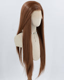 Brown Long Straight Synthetic Lace Front Wig WW983