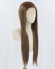 Brown Long Straight Synthetic Lace Front Wig WW952