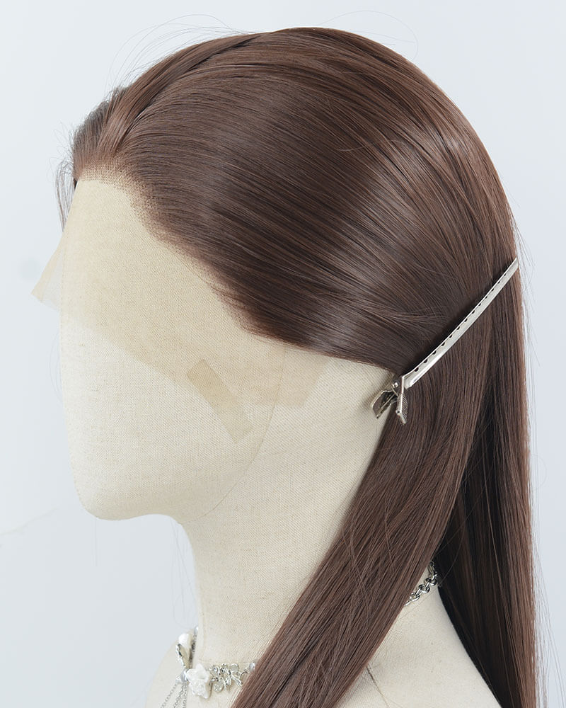 Brown Long Straight Synthetic Lace Front Wig WW973