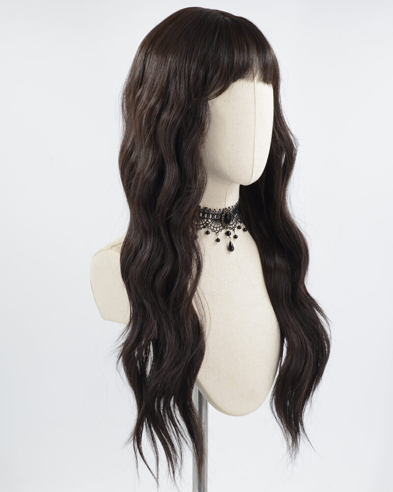 Long Brown Curly Synthetic Wig HW458