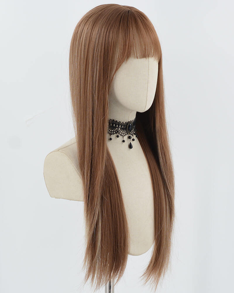 Brown Straight Synthetic Wig HW611