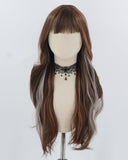 Mixed Brown Long Synthetic Wig HW701