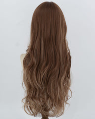 Brown Highlights Blonde Long Wavy Synthetic Wig HW850