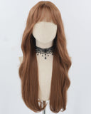 Brown Red Long Wavy Synthetic Wig HW674