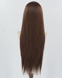 Brown Long Straight Synthetic Lace Front Wig WW870
