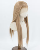 Long Straight Blonde Brown Synthetic Lace Front Wig WW1048