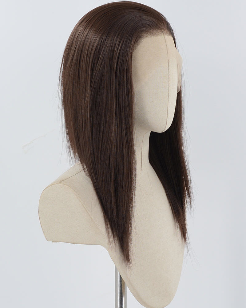 Brown Medium Length Synthetic Lace Front Wig WW187
