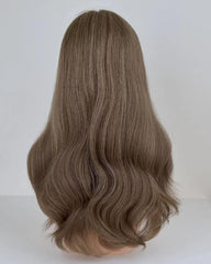Brown Wavy Human Hair Wig HT041