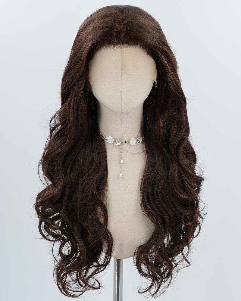 Brown Wavy Synthetic Lace Front Wig WW998