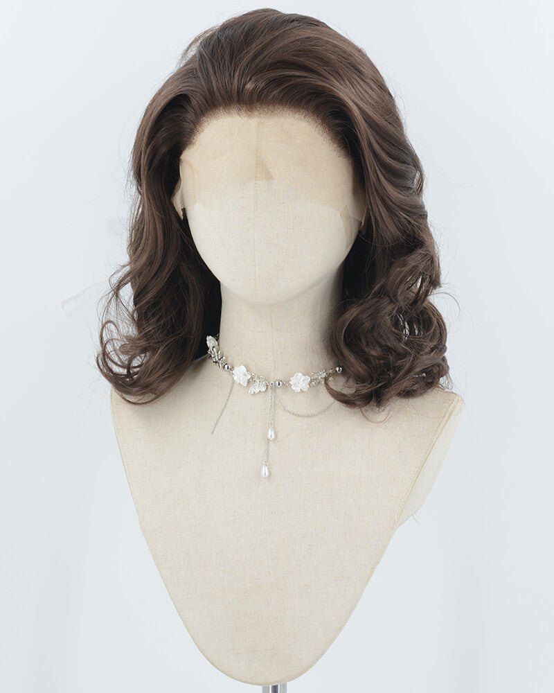 Brown Wavy Synthetic Lace Front Wig WW971