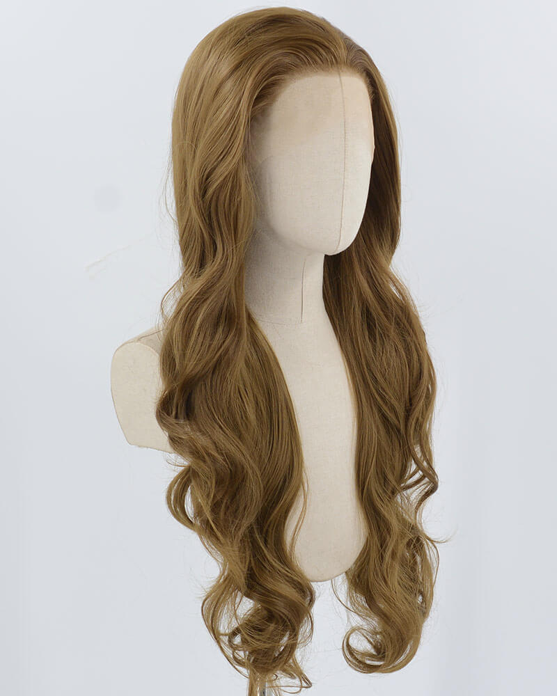 Blonde Brown Long Wavy Synthetic Lace Front Wig WW900