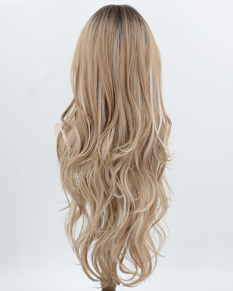 Long Ombre Blonde White Synthetic Wig HW800