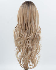 Long Ombre Blonde White Synthetic Wig HW800