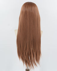 Brown Straight Synthetic Lace Front Men's Wig MW063