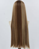 Brown Strunk Stripe Long Straight Synthetic Wig HW642