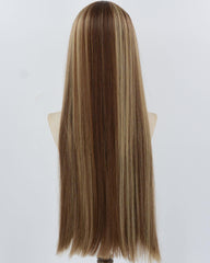 Brown Strunk Stripe Long Straight Synthetic Wig HW642