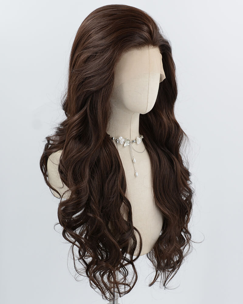 Brown Wavy Synthetic Lace Front Wig WW998