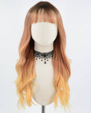 Ombre Brown Orange Synthetic Wig HW402