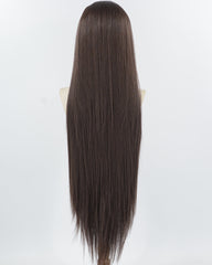30Inch Long Dark Brown Synthetic Lace Front Wig WW964