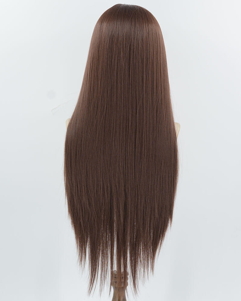 Brown Long Straight Synthetic Lace Front Wig WW973