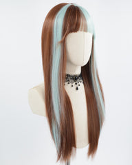 Brown Green Synthetic Wig HW450