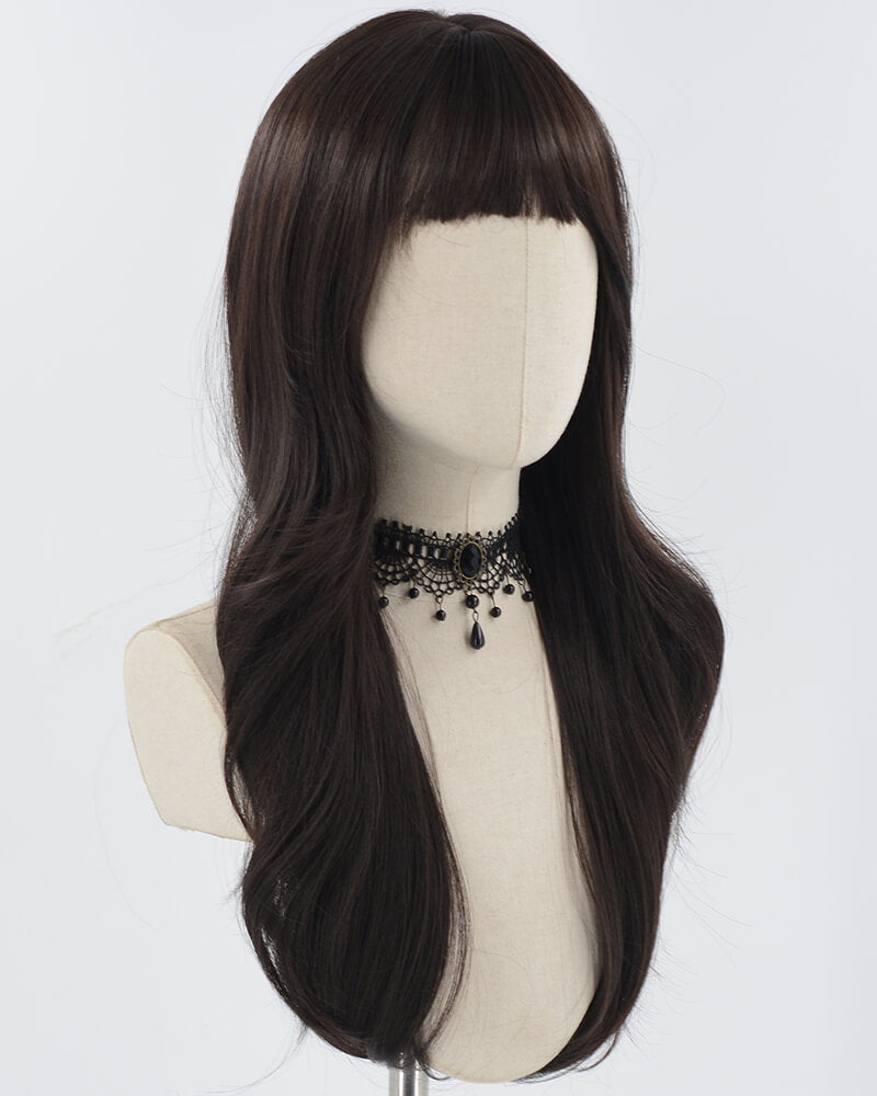 Dark Brown Natural Synthetic Wig HW562