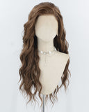 Brown Curly Synthetic Lace Front Wig WW970