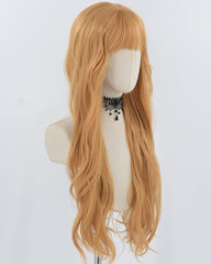 Brown Yellow Long Wavy Synthetic Wig HW695