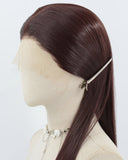 Red Brown Long Straight Synthetic Lace Front Wig WW985