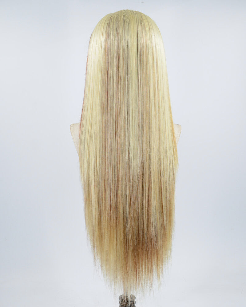 Blonde Highlights Brown Synthetic Lace Front Wig WW555