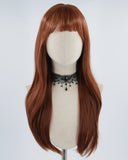 Long Auburn Red Synthetic Wig HW280