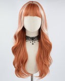 Copper Red Blonde Skunk Stripe Synthetic Wig HW409