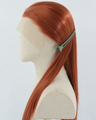 Long Copper Red Synthetic Lace Front Wig WT187