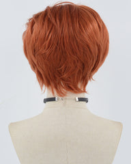 Copper Red Short Synthetic Lace Front Men's Wig MW033