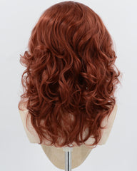 Auburn Red Short Wavy Synthetic Lace Front Wig WW110