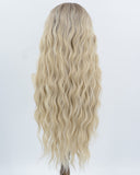 Ombre Blonde Long Curly Synthetic Lace Front Wig WW1010