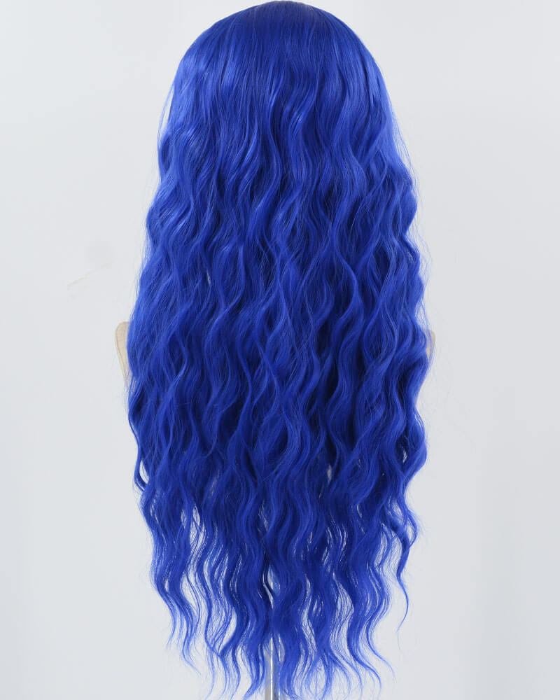 Blue Curly Synthetic Lace Front Wig WW887