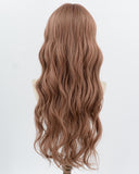 Long Pink Brown Curly Synthetic Wig HW797