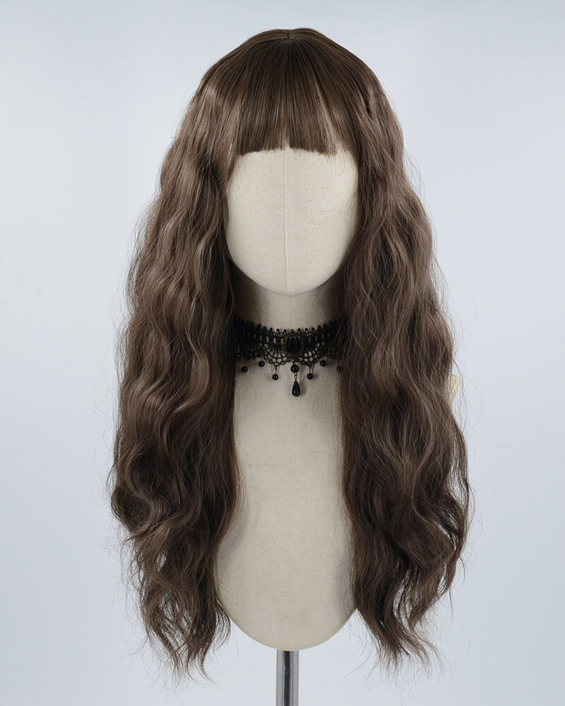 Brown Curly Synthetic Lace Front Wig HW258