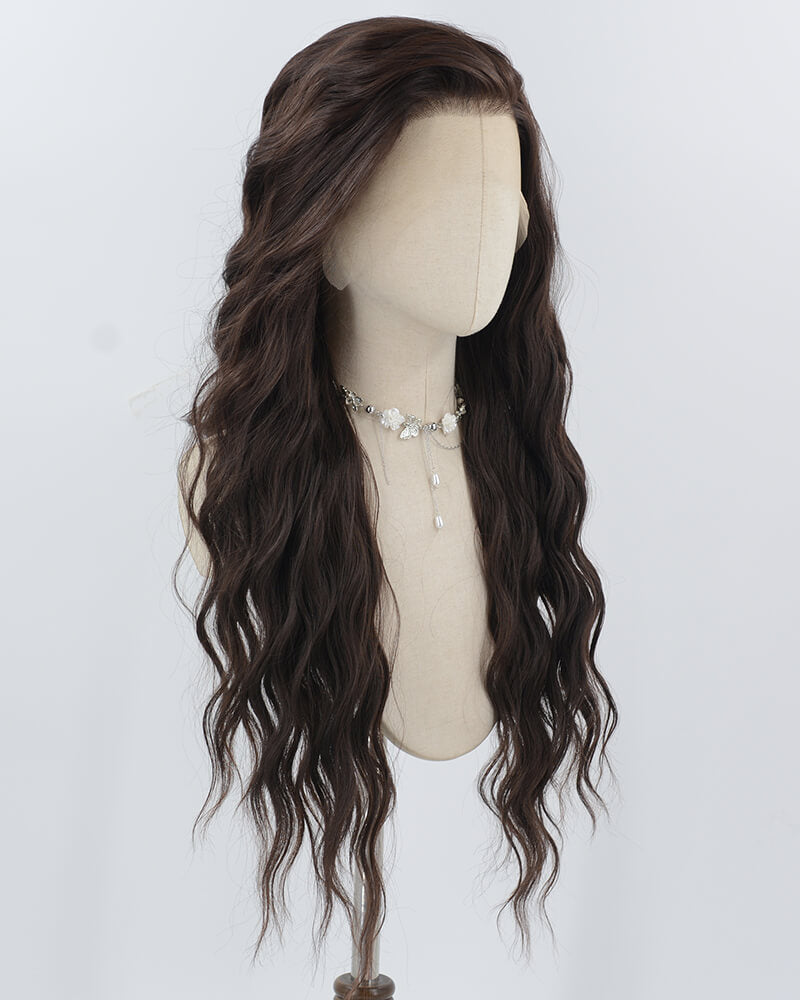 Brown Wavy Synthetic Lace Front Wig WW076