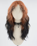 Orange Ombre Black Curly Synthetic Wig HW398