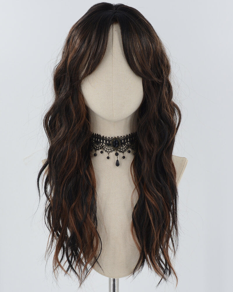 Long Brown Curly Synthetic Wig HW579