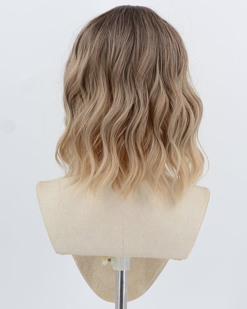 Ombre Blonde Short Curly Synthetic Wig HW786