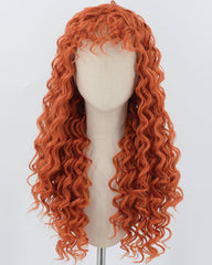 Orange Curly Synthetic Wig HW685