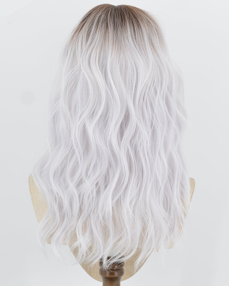Brown Ombre Silver Curly Synthetic Wig HW859